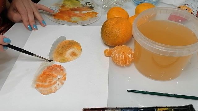 Рисуем МАНДАРИН акварелью смотреть онлайн