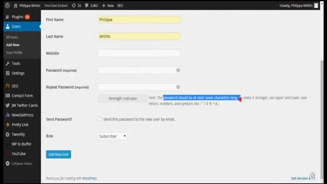 How to Add a New User to Wordpress смотреть онлайн