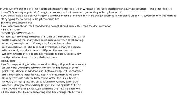 LF will be replaced by CRLF in git - What is that and is it important? [duplicate] смотреть онлайн