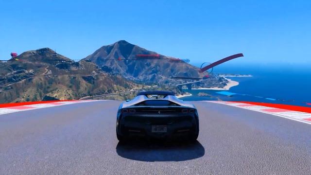 Ferrari SF90 Spider carkour challenge GTA 5 mod Spiderman Black Tron смотреть онлайн