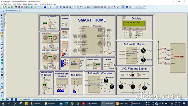 Smart Home Simulation with Remote Control System | ATMEGA32 | Proteus 8 смотреть онлайн