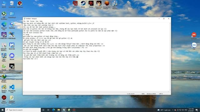GUEN TIGER | Hướng Dẫn Cài Đặt Python, C/C++, Sublime Text và Mingw64 cho Người Mới Bắt Đầu смотреть онлайн