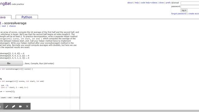CodingBat Java AP-1 scoresAverage смотреть онлайн