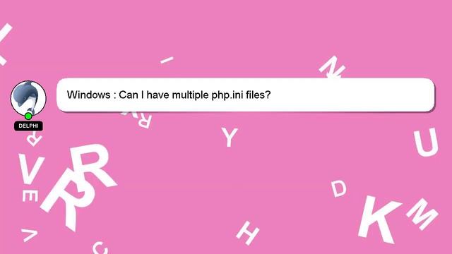 Windows : Can I have multiple php.ini files? смотреть онлайн