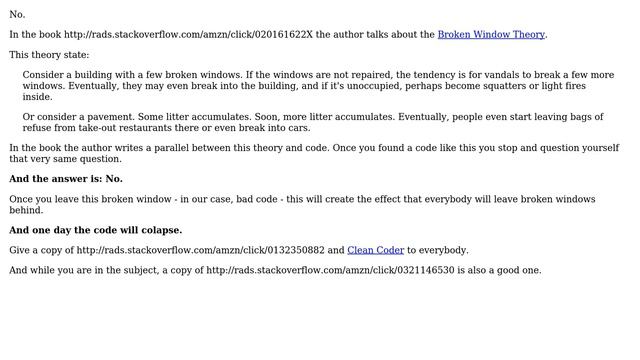 Should I follow a bad coding style just to follow the established conventions at my workplace? смотреть онлайн