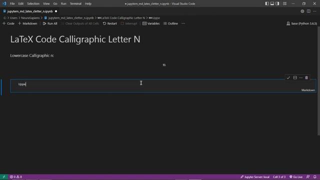 Jupyter Notebook | Markdown | LaTeX | How to Add A Calligraphic Letter N Using LaTeX Code смотреть онлайн