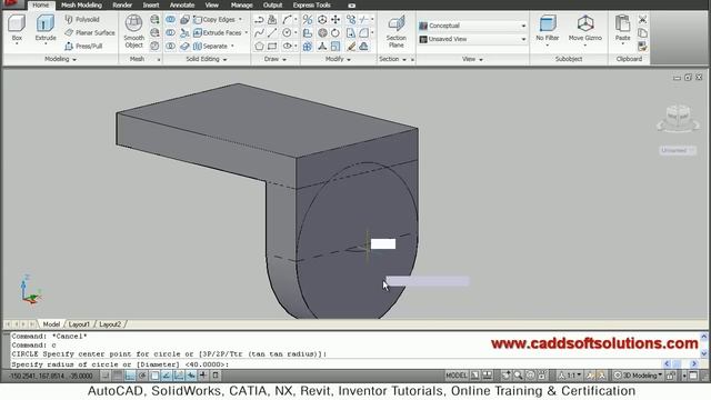 AutoCAD 3D Practice Drawing Exercise | AutoCAD 2010 | Dynamic UCS, Mirror 3D смотреть онлайн