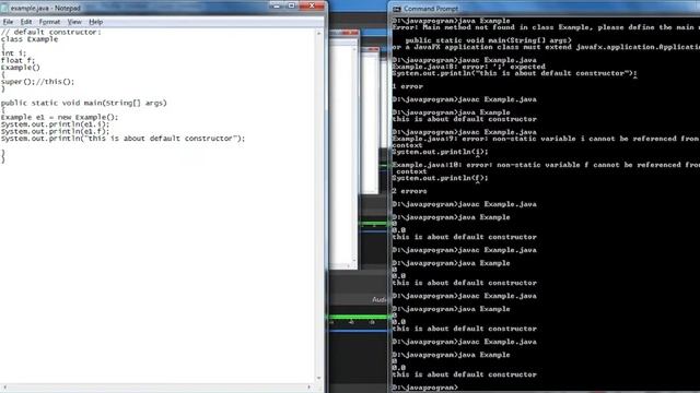 JAVA DEFAULT CONSTRUCTOR смотреть онлайн