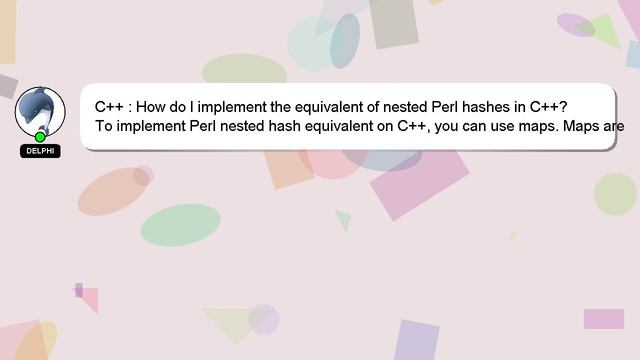 C++ : How do I implement the equivalent of nested Perl hashes in C++? смотреть онлайн