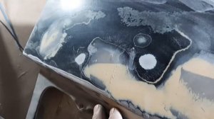 Зашкуривание шпаклевки эксцентриковой болгаркой.