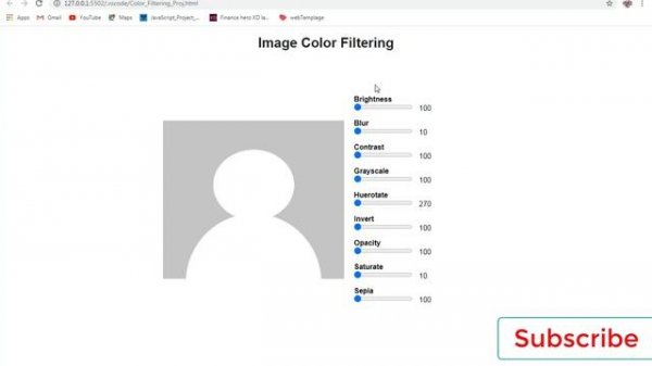Image color Filtering |HTML CSS JavaScript|