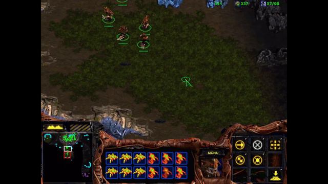 StarCraft Brood War Zerg vs 2 Random Computers Full Game смотреть онлайн