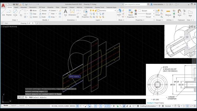AutoCAD 2021 _Practice 17 _Isometric _ Flanged Coupling смотреть онлайн