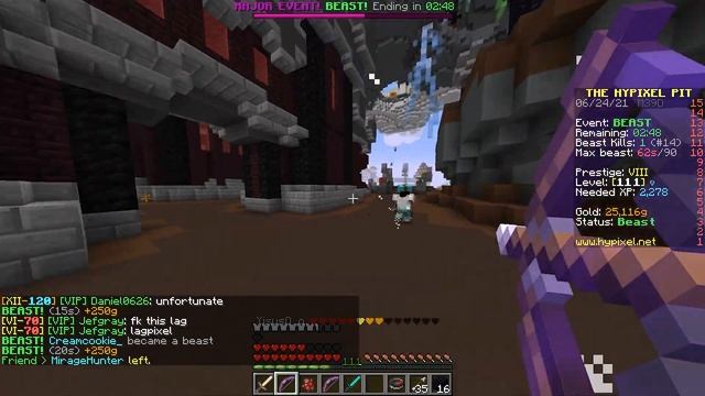 Using 50pb pants to get dark hunted | Hypixel Pit Suffering смотреть онлайн