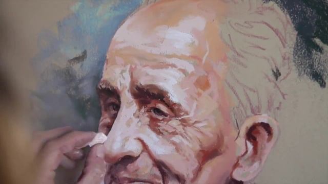 экспресс живопись РИСУНОК (ПАСТЕЛЬЮ) ДЕДУШКА, смотреть онлайн