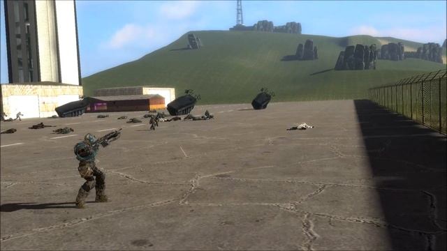 Gears Of War COG VS Combine Dropships NPC Battle Garry's Mod смотреть онлайн