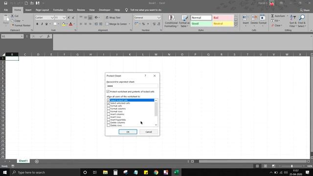 Protect sheet - Excel смотреть онлайн