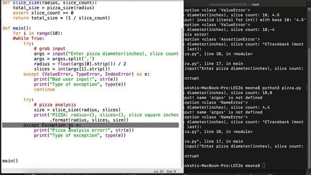 [CS 220 / CS319 Spring 2021] LEC 26 Video 3: catching and raising specific exceptions смотреть онлайн