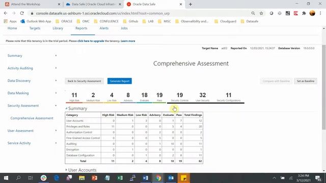 ORACLE DATA SAFE WORKSHOP - LAB 4 - Assess Database Configurations and Users смотреть онлайн