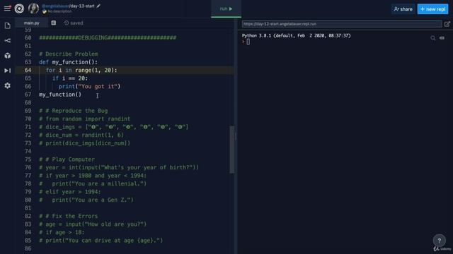 Day 13 - Debugging_ How to Find and Fix Errors in your Code - 1 Describe the Problem смотреть онлайн