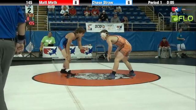 Junior 145 - Matt Mirth (Pennsylvania) vs. Chase Straw (Iowa) смотреть онлайн