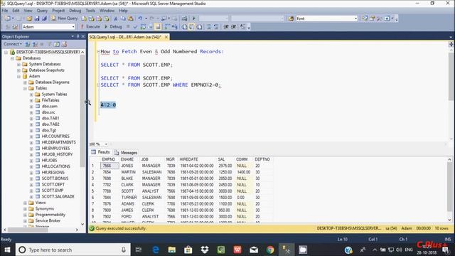Finding even or odd ID values in Sql Server смотреть онлайн