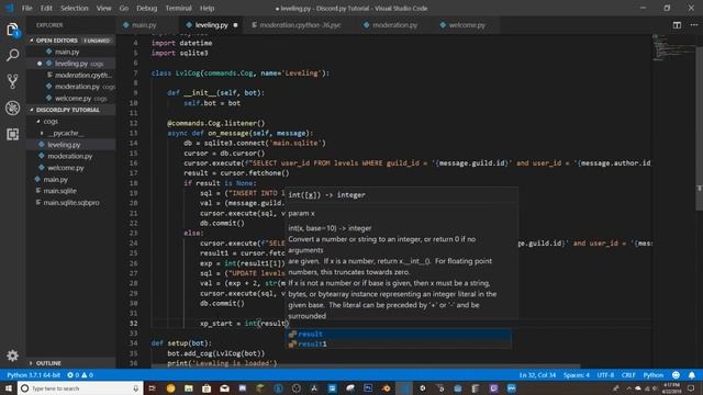 Making a discord bot using Discord.py | Part 6: Leveling System смотреть онлайн