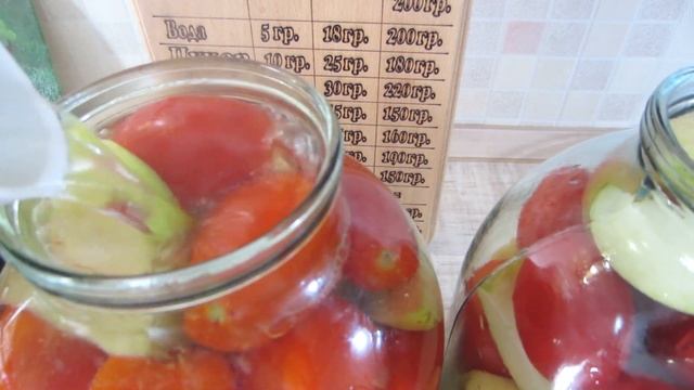 Помидоры с яблоками! Простой и вкусный рецепт на зиму! смотреть онлайн