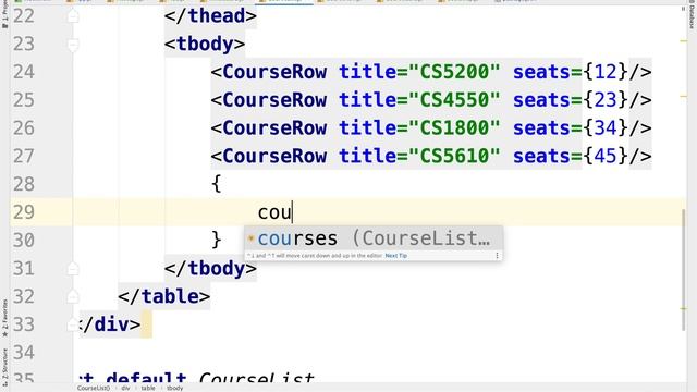 224 Iterating over an object array as React components Course rows смотреть онлайн