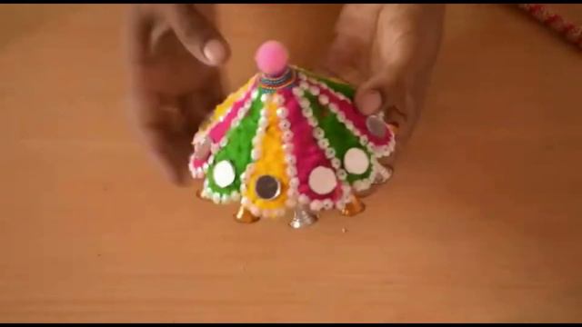 How to make Umbrella & Necklace/ mala for Lord Ganesh | Ganesh Umbrella making easy & simple at hom смотреть онлайн