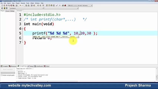 Lecture-12 format specifiers in C and printf смотреть онлайн