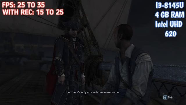 Assassin's Creed III On [ I3 8145U, 4 GB Ram, Intel UHD 620] FPS TEST смотреть онлайн