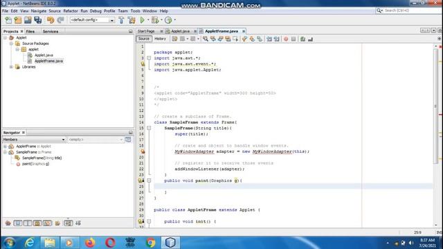 Java the complete Reference (Chapter 25) Example (1) Frame Window in an AWT Based Applet смотреть онлайн