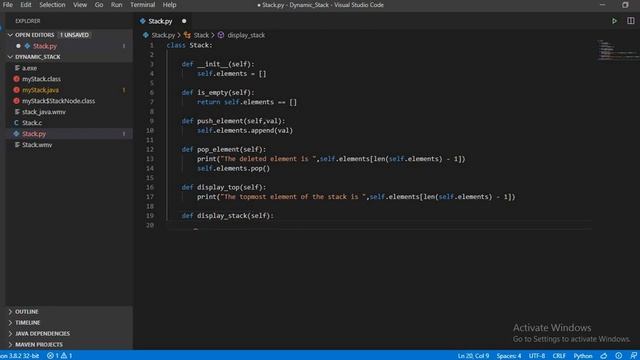 Stack Implementation in Python Language смотреть онлайн