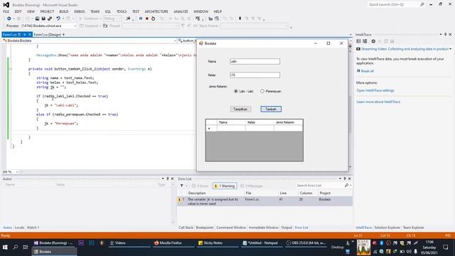 Tutorial Visual Studio Part #4 - Tambah dan Hapus data ke DataGridView смотреть онлайн