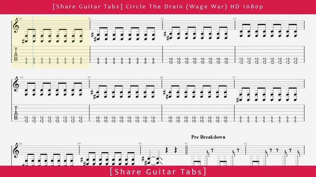 [Share Guitar Tabs] Circle The Drain (Wage War) HD 1080p смотреть онлайн