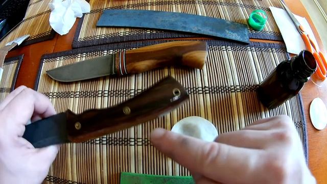 Чем покрыть рукоять ножа. Посылка от Максима. смотреть онлайн