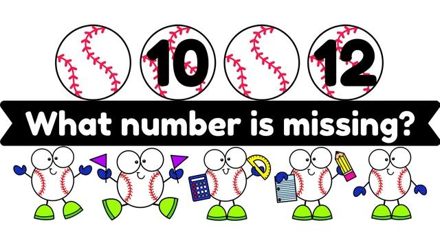 What Number Is Missing? Baseball, Missing Numbers 0-20, Number Order, Virtual School FUN MATH KIDS! смотреть онлайн