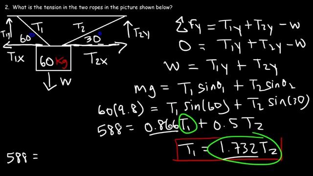 Tension Force Physics Problems смотреть онлайн