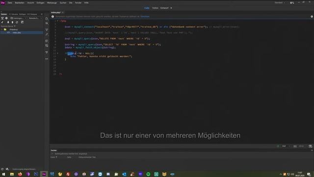 #04 PHP-MYSQLI - Updaten und Löschen von Datensätzen смотреть онлайн