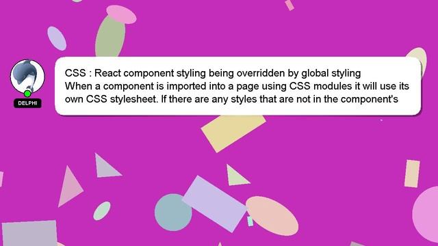 CSS : React component styling being overridden by global styling смотреть онлайн