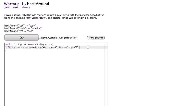 Java: CodingBat– Warmup-1– backAround смотреть онлайн