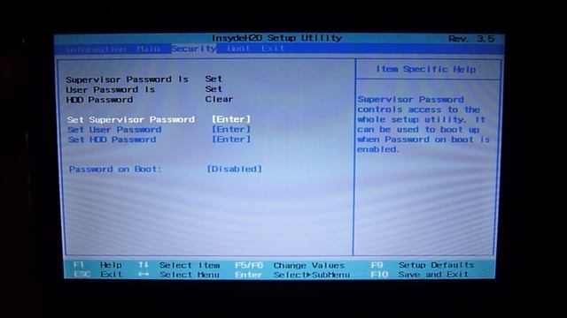 Сброс пароля в BIOS InsydeH2O ACER Aspire One d270 смотреть онлайн