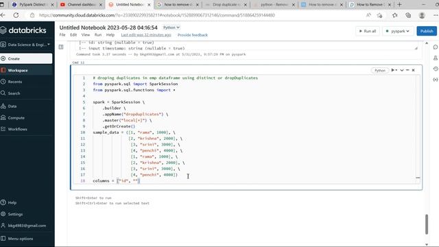Pyspark Interview Questions - Drop only duplicate rows in PySpark DataFrame смотреть онлайн