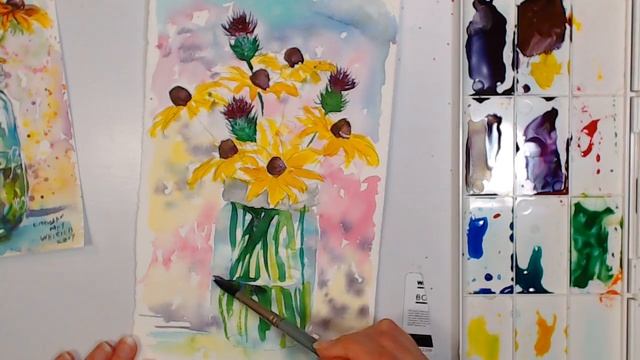 LIVE! Loose Watercolor Wildflower Bouquet! 12:30pm ET
