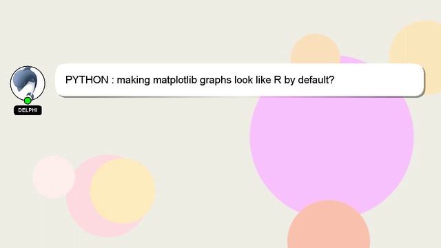 PYTHON : making matplotlib graphs look like R by default? смотреть онлайн