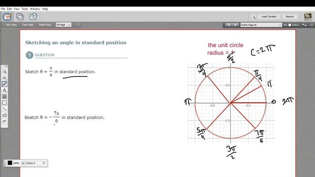Sketching an angle in standard position смотреть онлайн