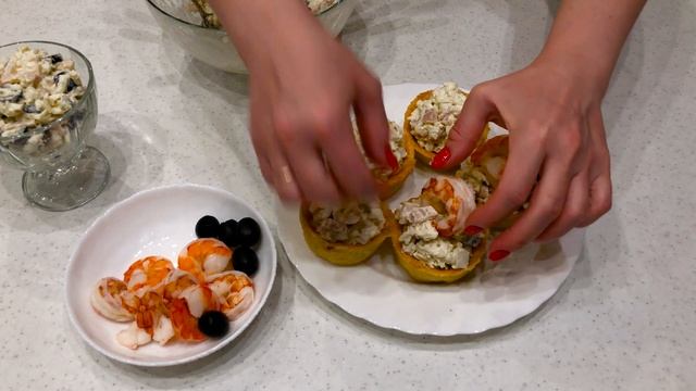 САЛАТ с КАЛЬМАРАМИ - ПРОСТО и СЫТНО! Рецепт салата с Кальмарами и Креветками. ТОЖЕ ВКУСНО смотреть онлайн