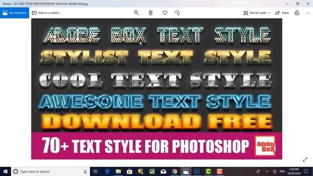 70+TEXT STYLE FOR PHOTOSHOP VOL#7 BY ADOBE BOX DOWNLOAD FREE смотреть онлайн