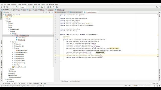 Disable past dates in DatePickerDialog in Android Studio смотреть онлайн